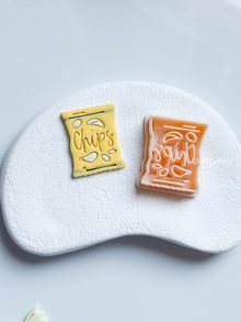 Chip Bag Clay Earring Cutter - Fun Snack Themed Design with Imprint Details