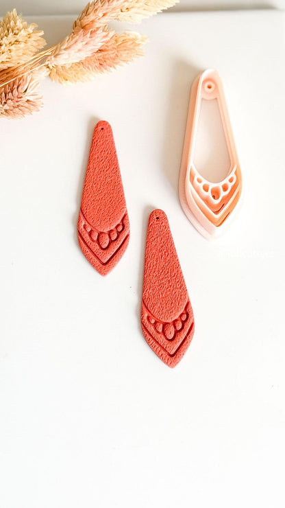 Drop Clay Earring Cutter Layered Chevron Boho Design