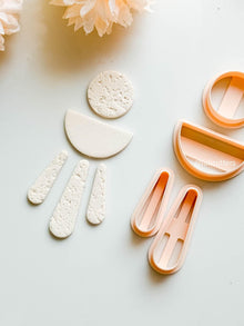 Geometric Clay Earring Cutter Set Includes Arch Drop + Circle + Half Moon Topper