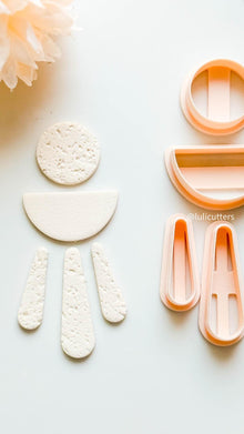 Geometric Clay Earring Cutter Set Includes Arch Drop + Circle + Half Moon Topper