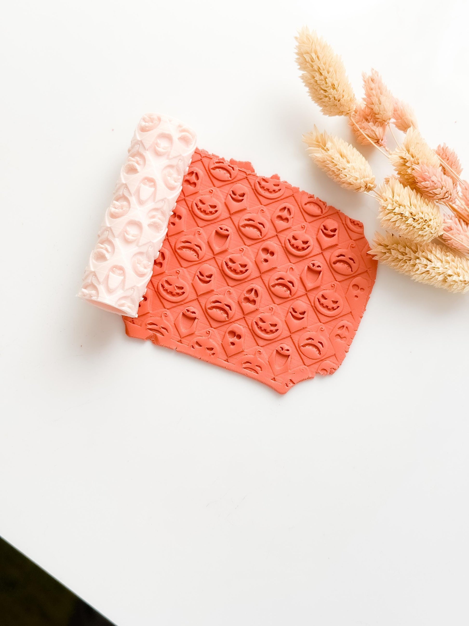 Halloween Jack-O'-Lantern & Ghost Emboss Clay Roller: Polymer Clay Jewelry Crafts