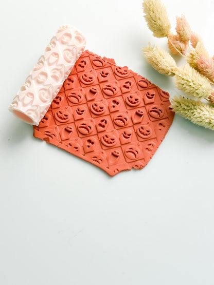 Halloween Jack-O'-Lantern & Ghost Emboss Clay Roller: Polymer Clay Jewelry Crafts