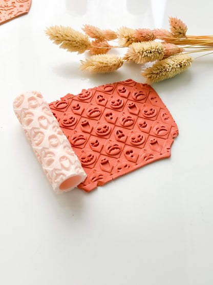 Halloween Jack-O'-Lantern & Ghost Emboss Clay Roller: Polymer Clay Jewelry Crafts