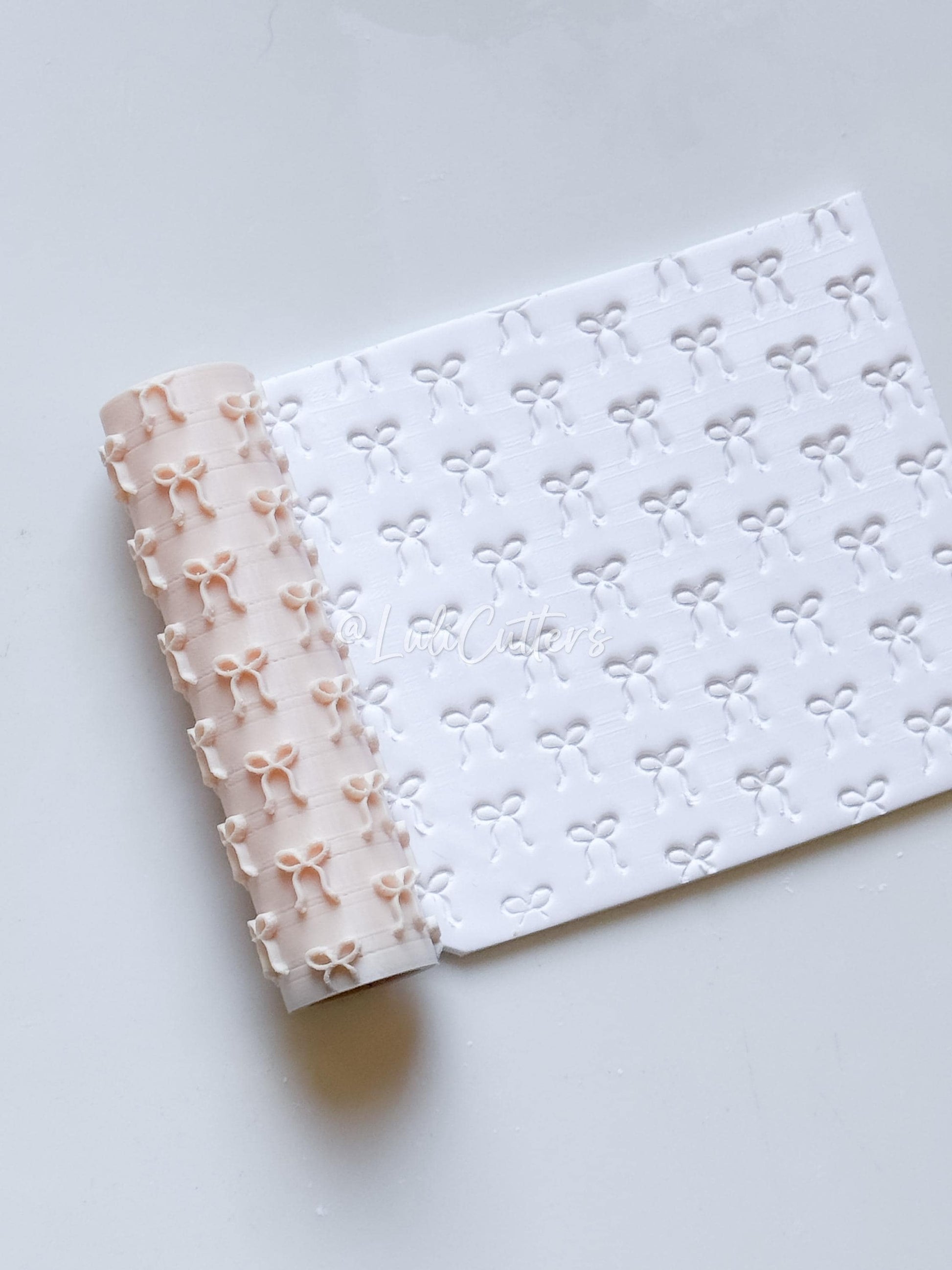 Mini Coquette Bow Texture Roller Embossing Tool for Polymer Clay Crafts