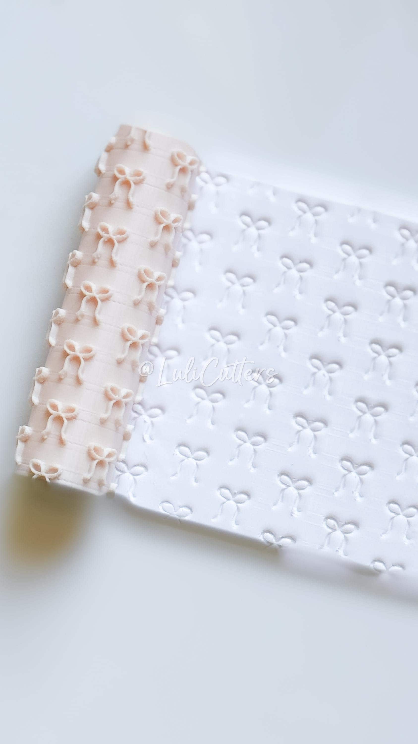 Mini Coquette Bow Texture Roller Embossing Tool for Polymer Clay Crafts