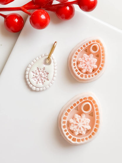 Winter Fairy Snowflake Teardrop Polymer Clay Cutter Set Earring Jewelry Design