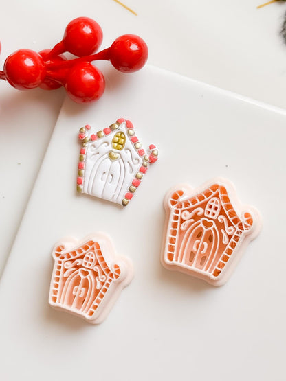 Winter Fairy Gingerbread House Polymer Clay Cutter Set Holiday Earrings & Jewelry