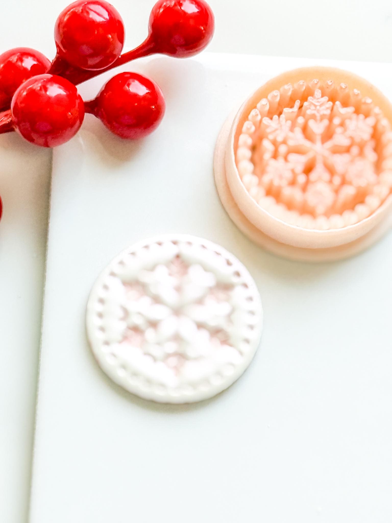 Winter Fairy Snowflake Circle Polymer Clay Cutter Set Holiday Earrings & Jewelry