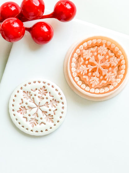 Winter Fairy Snowflake Circle Polymer Clay Cutter Set Holiday Earrings & Jewelry
