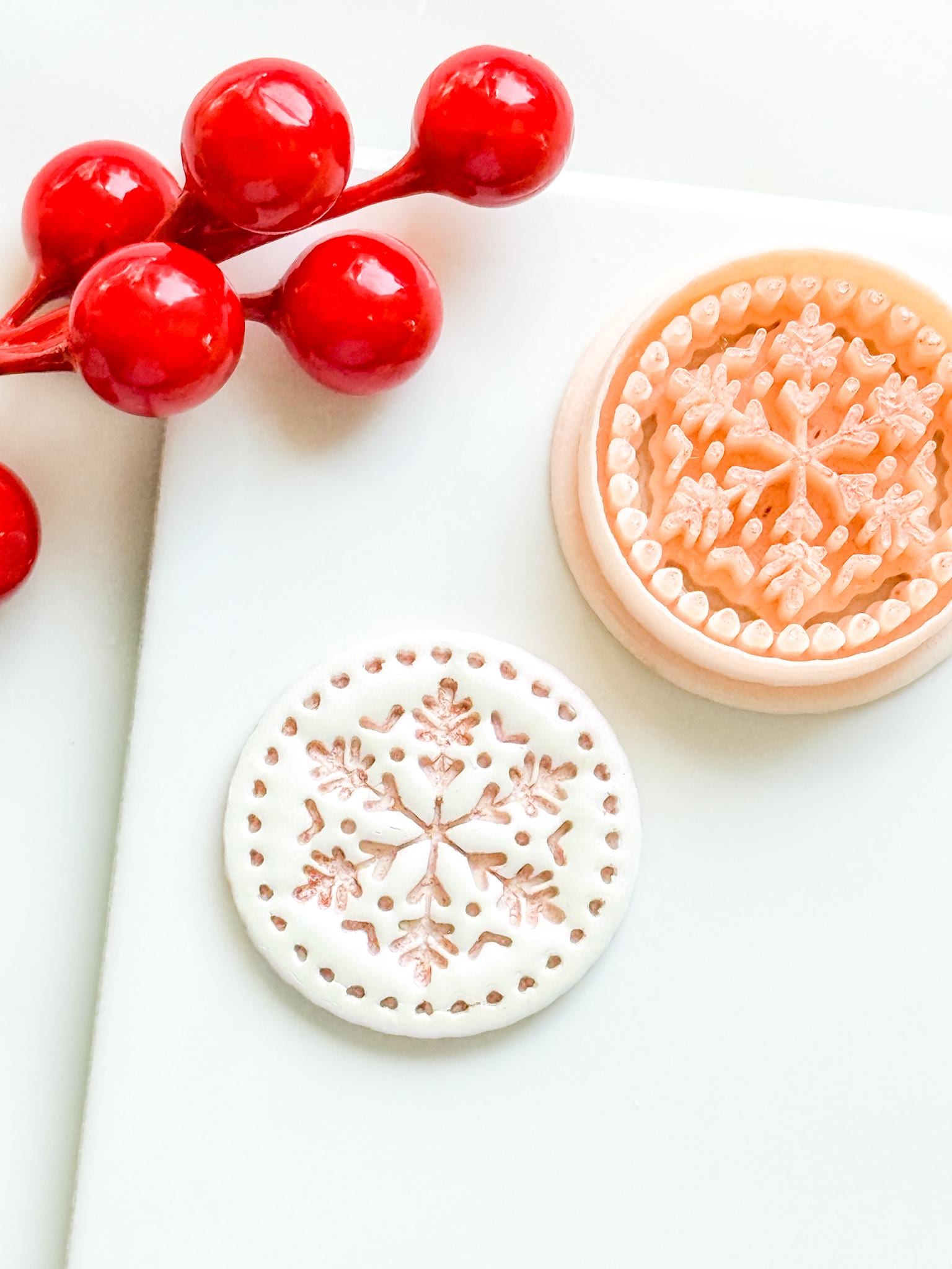 Winter Fairy Snowflake Circle Polymer Clay Cutter Set Holiday Earrings & Jewelry