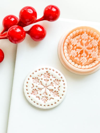 Winter Fairy Snowflake Circle Polymer Clay Cutter Set Holiday Earrings & Jewelry