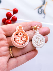 Winter Fairy Floral Ornament Polymer Clay Cutter Earrings, Jewelry, Christmas Decorations