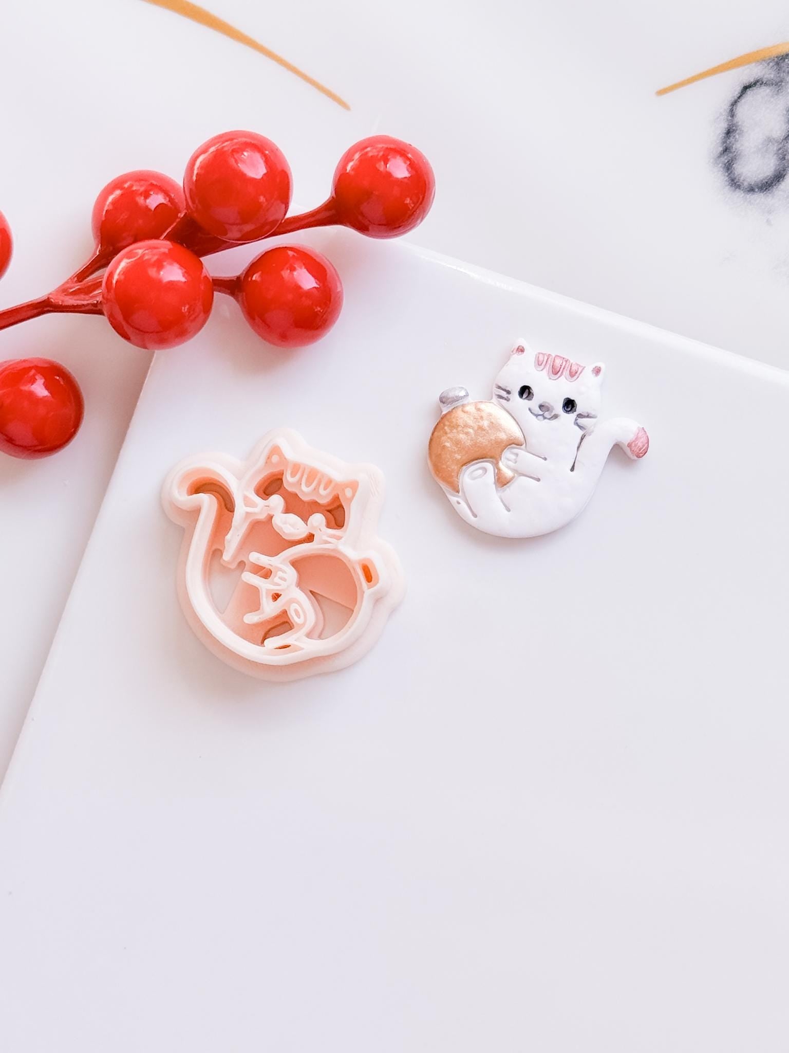 Winter Fairy Cat Ornament Polymer Clay Cutter Set Holiday Earrings & Jewelry