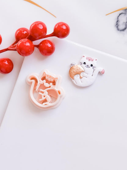 Winter Fairy Cat Ornament Polymer Clay Cutter Set Holiday Earrings & Jewelry