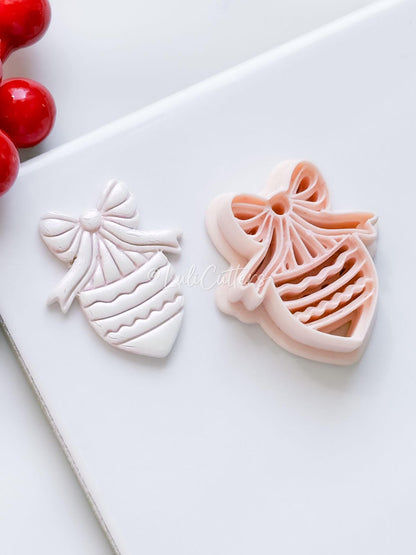 Winter Fairy Bow Ornament Polymer Clay Cutter Christmas Earrings and Decorations