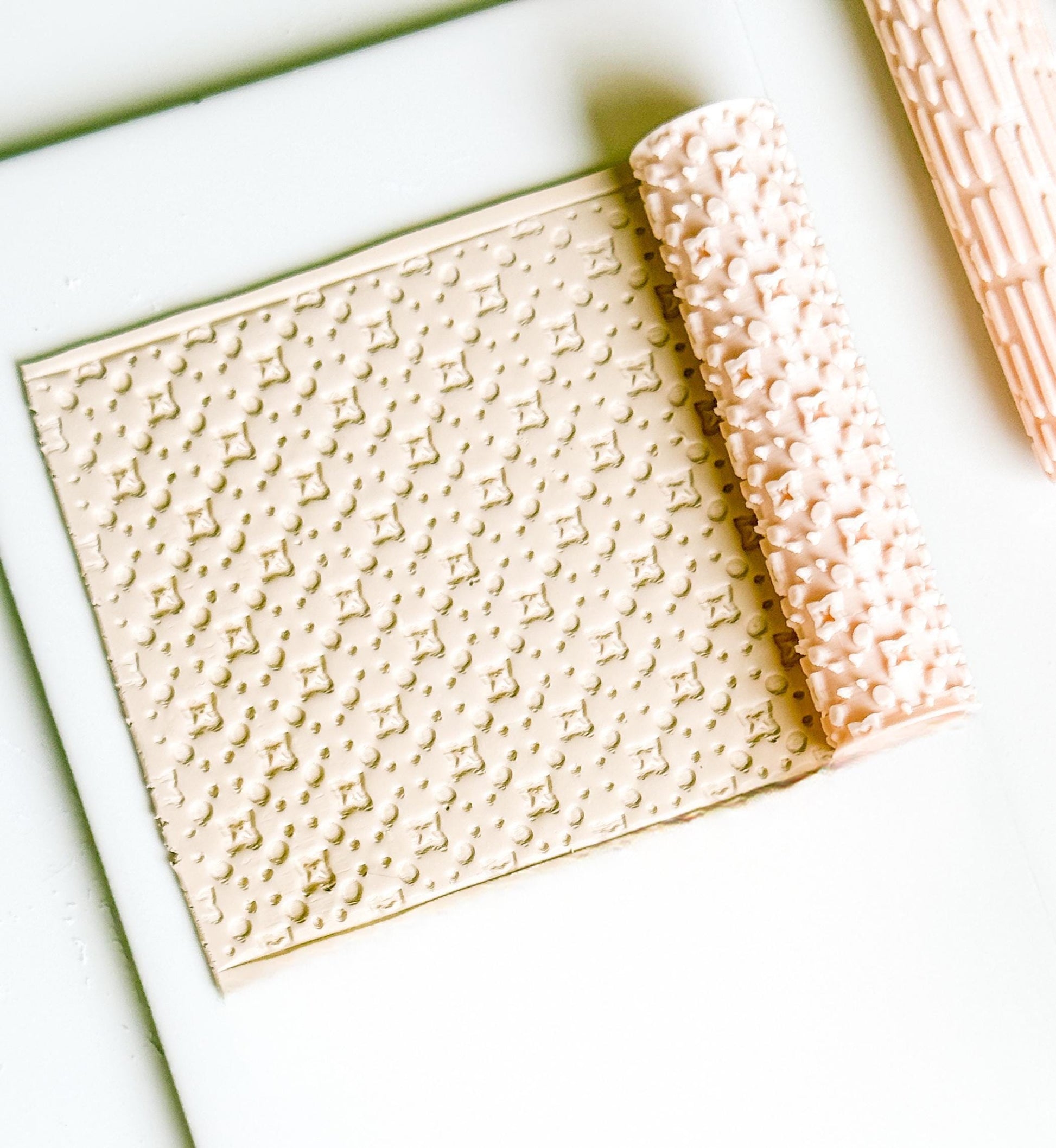 Stars and Dots Debosser Roller for Polymer Clay Geometric Texture Tool