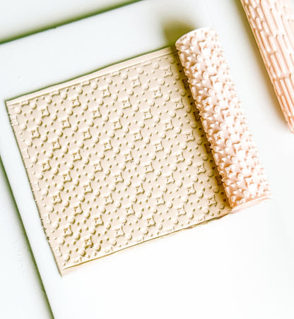 Stars and Dots Debosser Roller for Polymer Clay Geometric Texture Tool