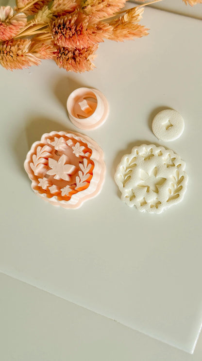 Maple Leaf Polymer Clay Cutter Set: Fall Floral Wreath Earring Tool