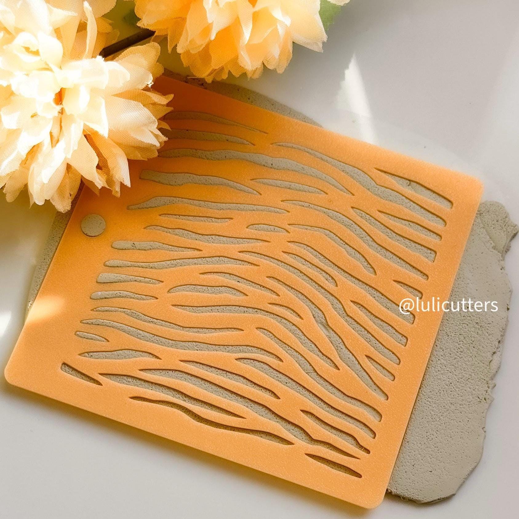 Tiger / Zebra Print Stencil | Animal Pattern Stencil for Clay & Crafts