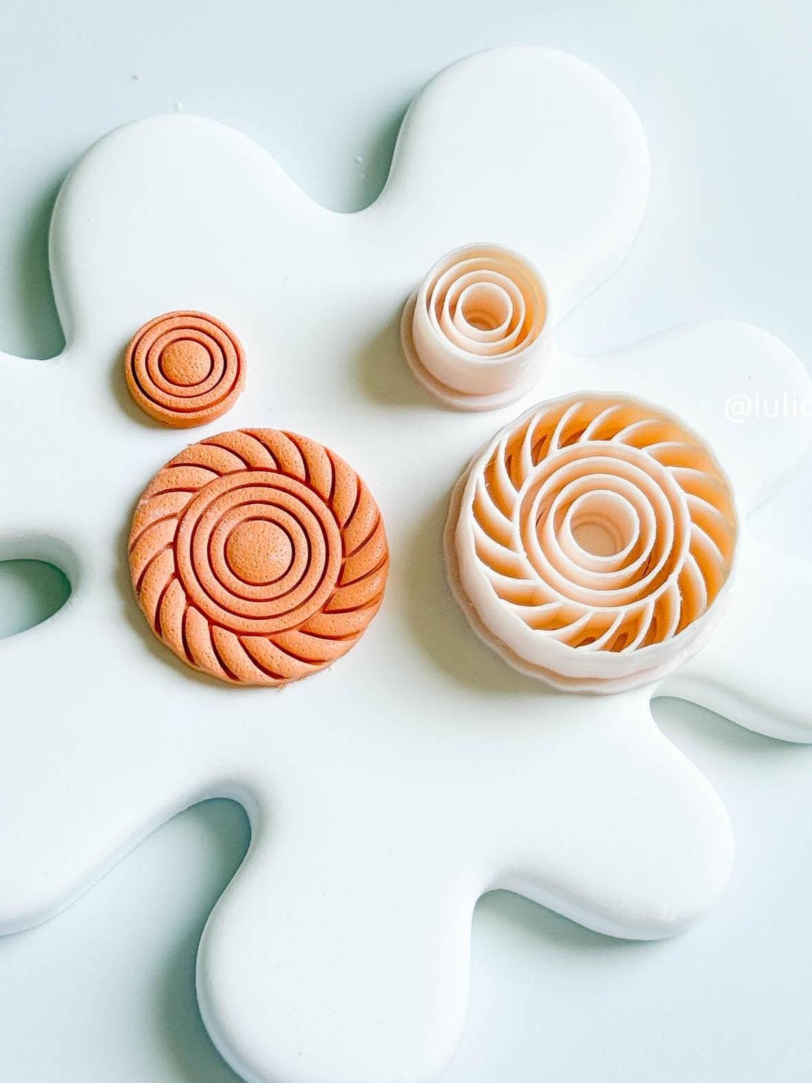 Swirl Circle Polymer Clay Cutter Set: Layered Spiral Earring Cutters