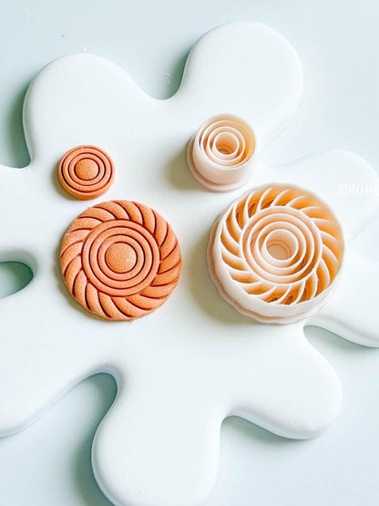 Swirl Circle Polymer Clay Cutter Set: Layered Spiral Earring Cutters