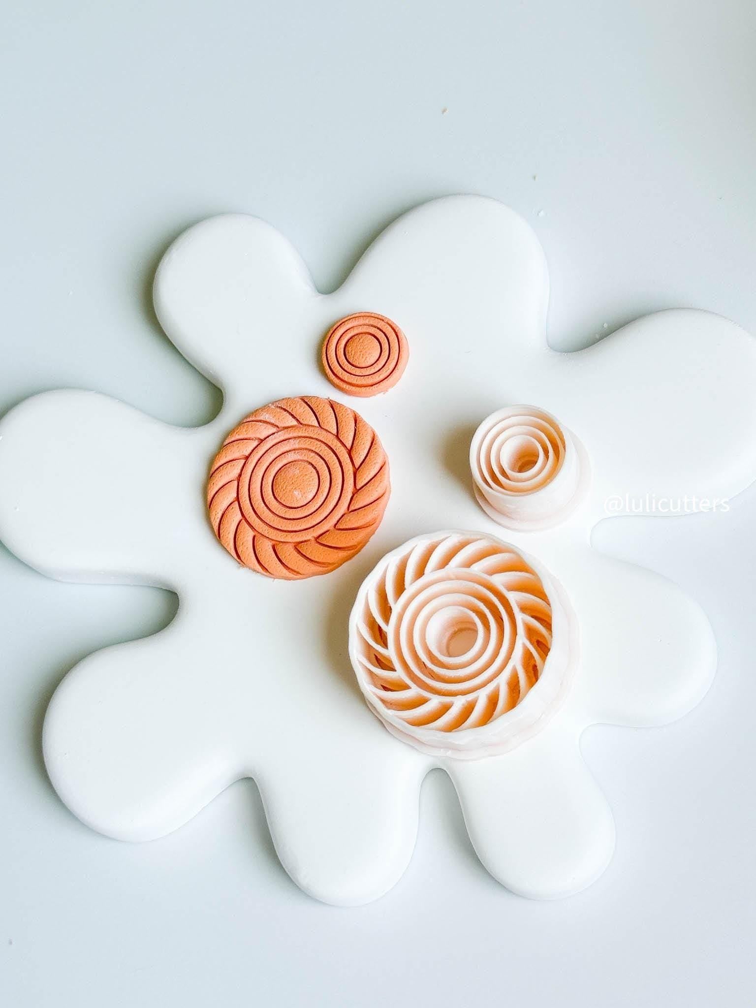 Swirl Circle Polymer Clay Cutter Set: Layered Spiral Earring Cutters