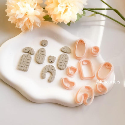 Polymer Clay Earring Cutter Set: Organic Shapes, Stud & Dangle (14 Piece)