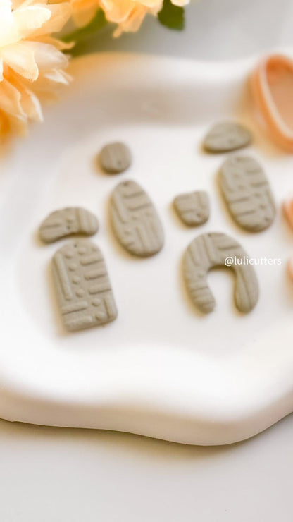 Polymer Clay Earring Cutter Set: Organic Shapes, Stud & Dangle (14 Piece)