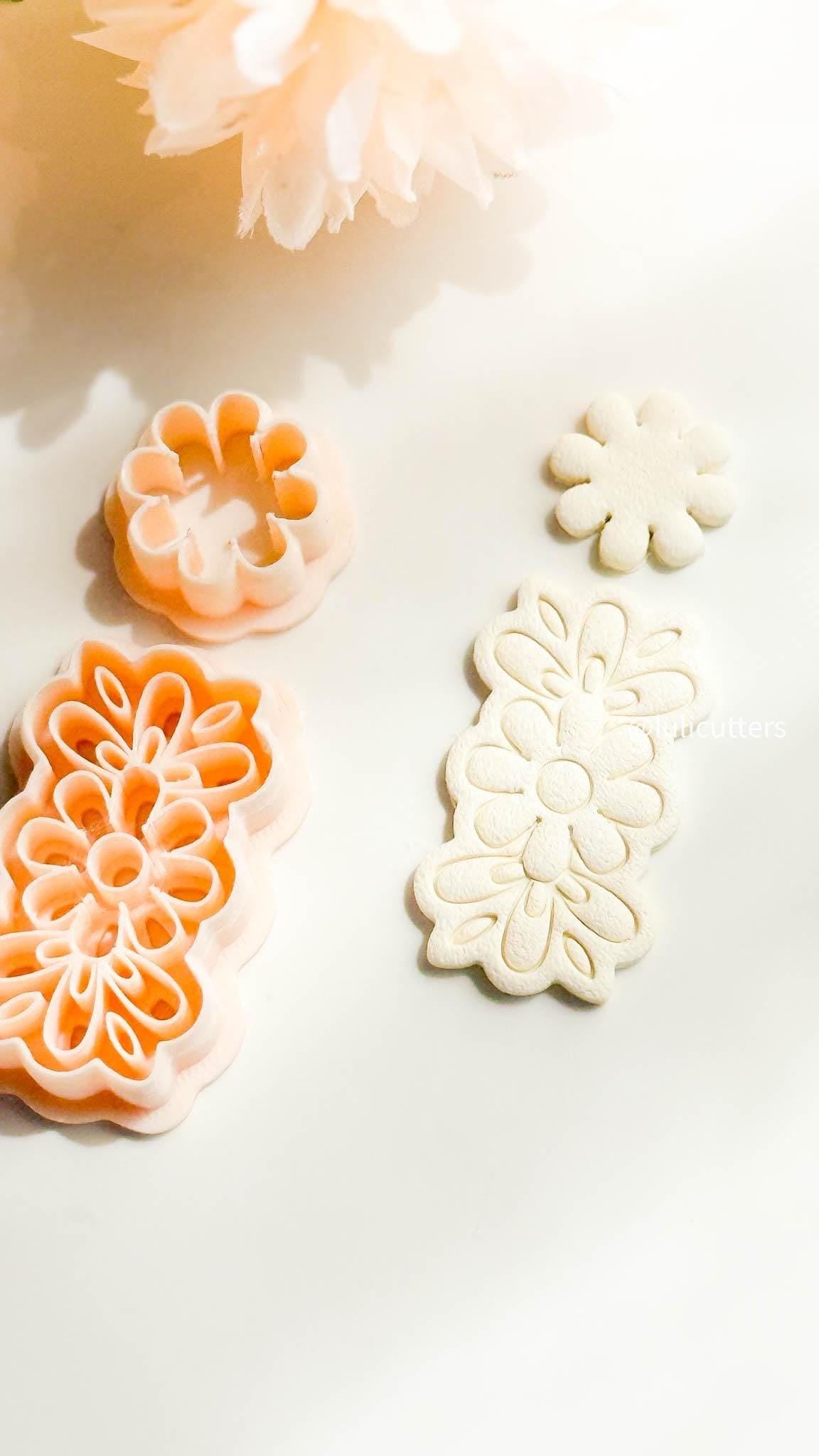 Lace Floral Earring Cutter Set Includes Statement Base + Matching Topper