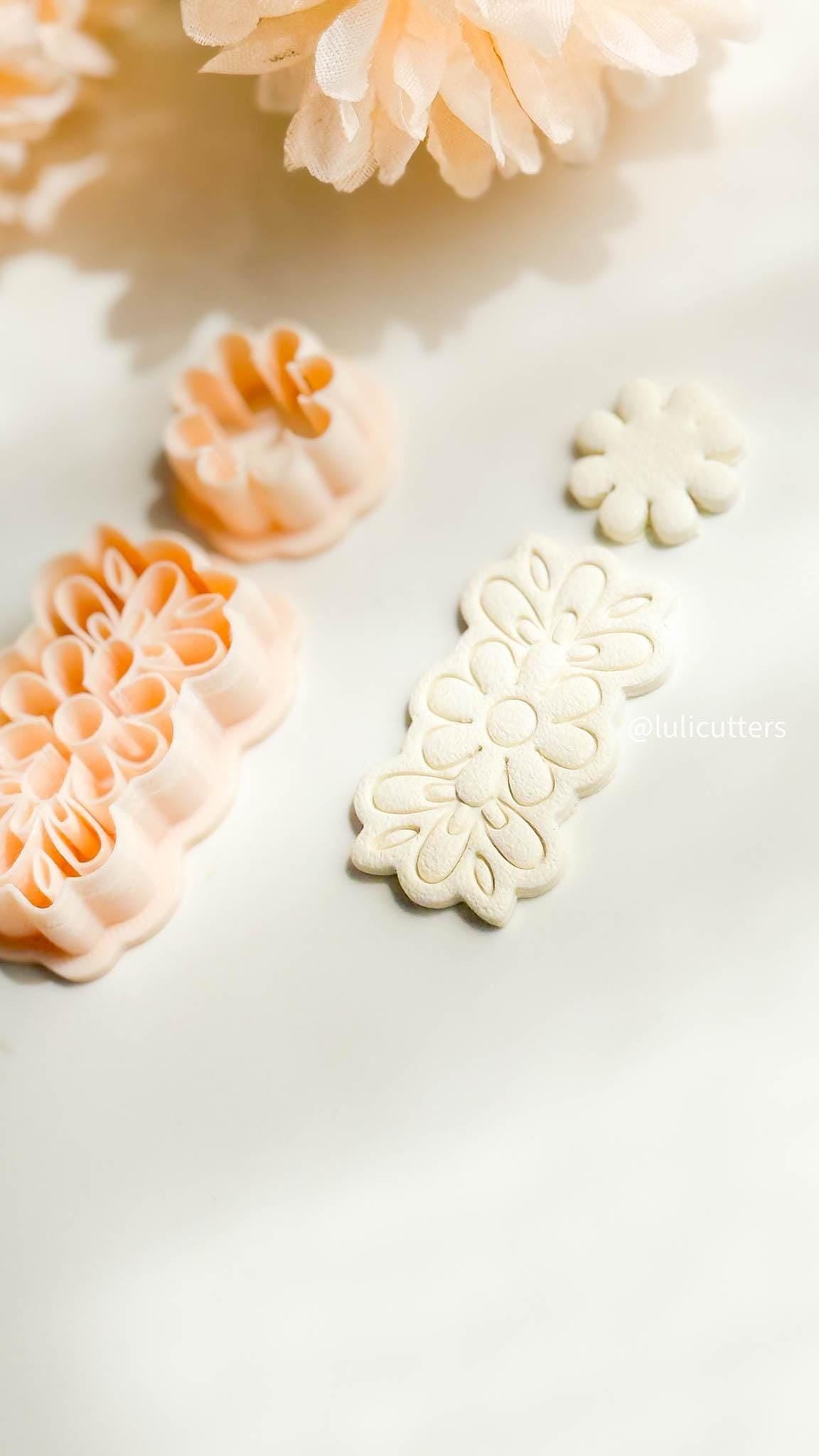 Lace Floral Earring Cutter Set Includes Statement Base + Matching Topper