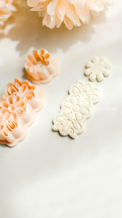 Lace Floral Earring Cutter Set Includes Statement Base + Matching Topper