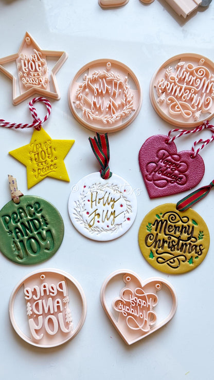Holiday Ornament Clay Cutter Set: Christmas Designs - Christmas tree decoration