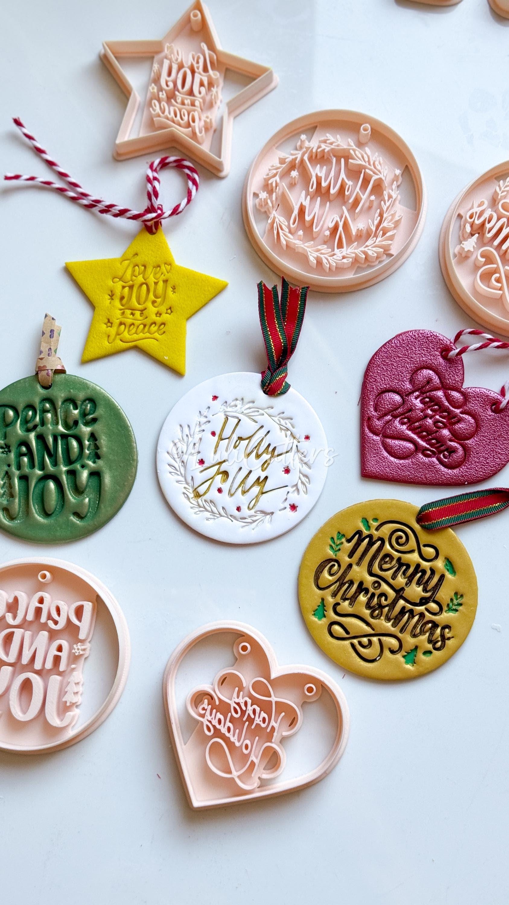 Holiday Ornament Clay Cutter Set: Christmas Designs - Christmas tree decoration