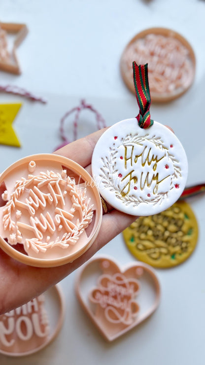 Holiday Ornament Clay Cutter Set: Christmas Designs - Christmas tree decoration