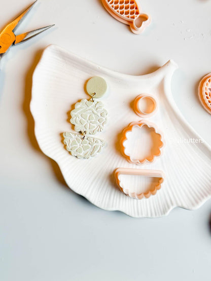 Scalloped Clay Cutter Set: 3-Piece Earring Shapes