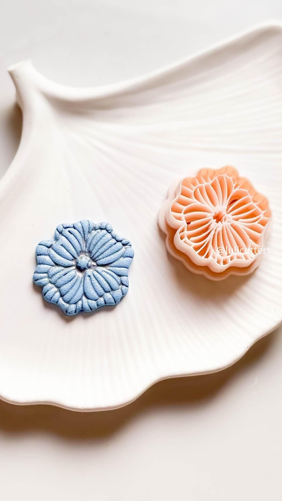 Textured Flower Clay Cutter Sculpted Petals for Floral Earring Designs
