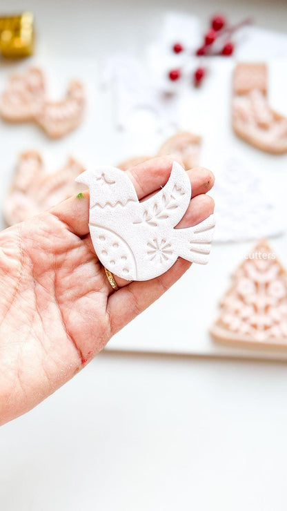 Christmas Ornament Clay Cutter Set – Tree Baubles & Holiday Decor Shapes (75mm)