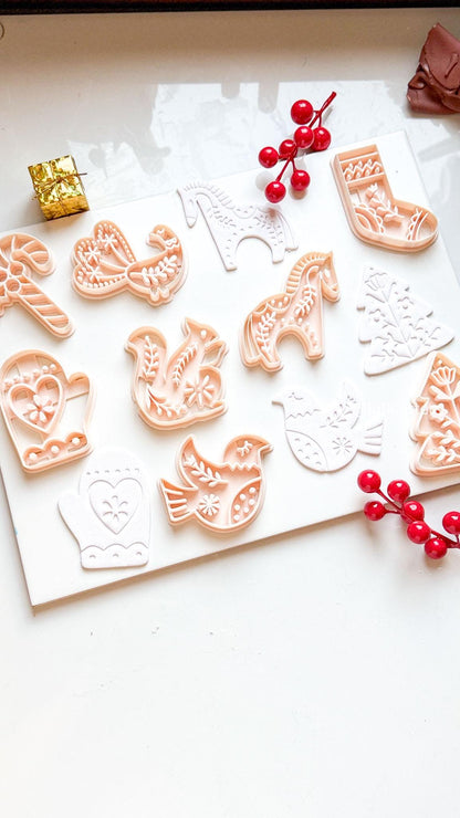 Christmas Ornament Clay Cutter Set – Tree Baubles & Holiday Decor Shapes (75mm)