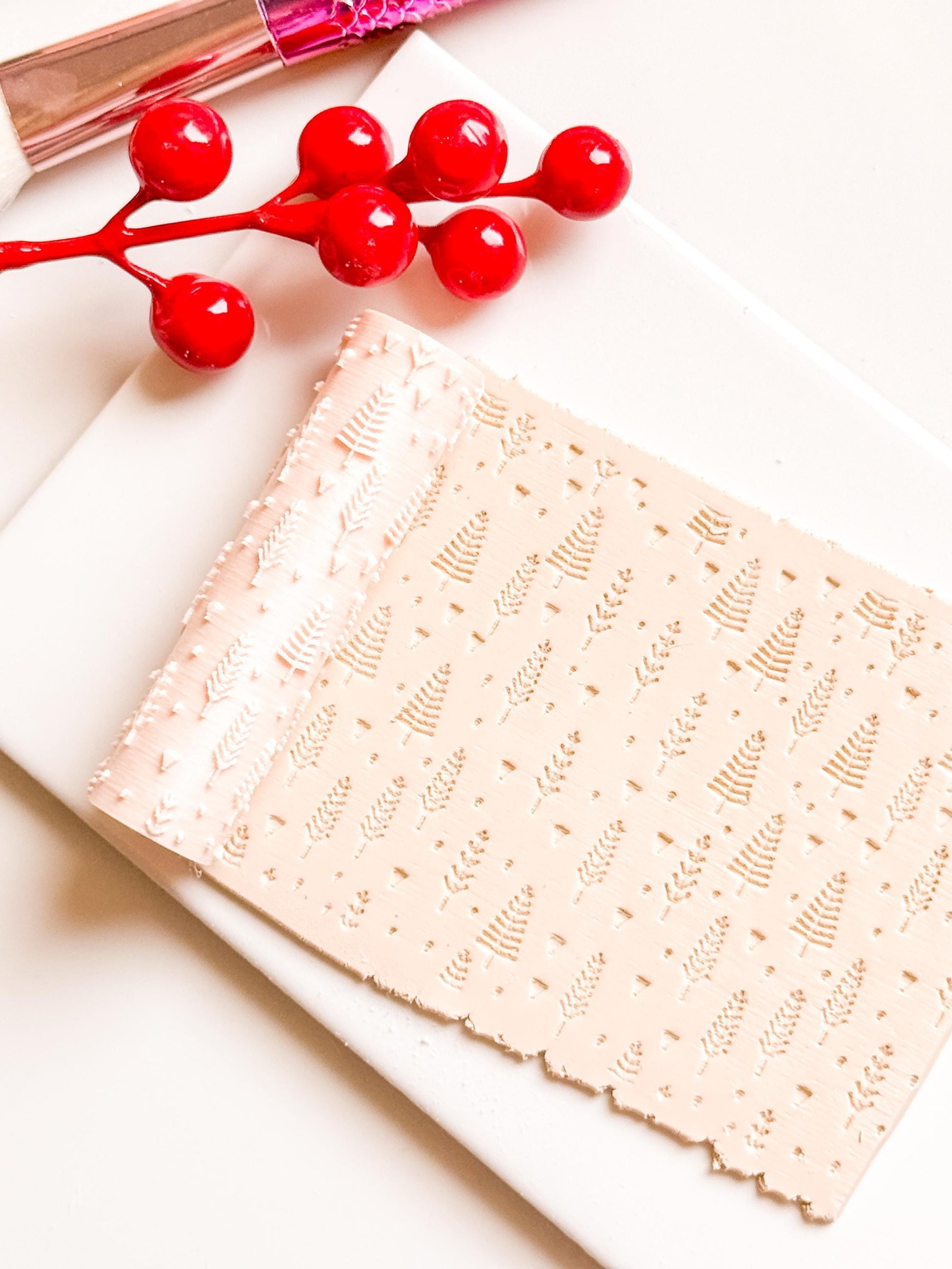 Polymer Clay Emboss Roller Winter Forest Tree Texture