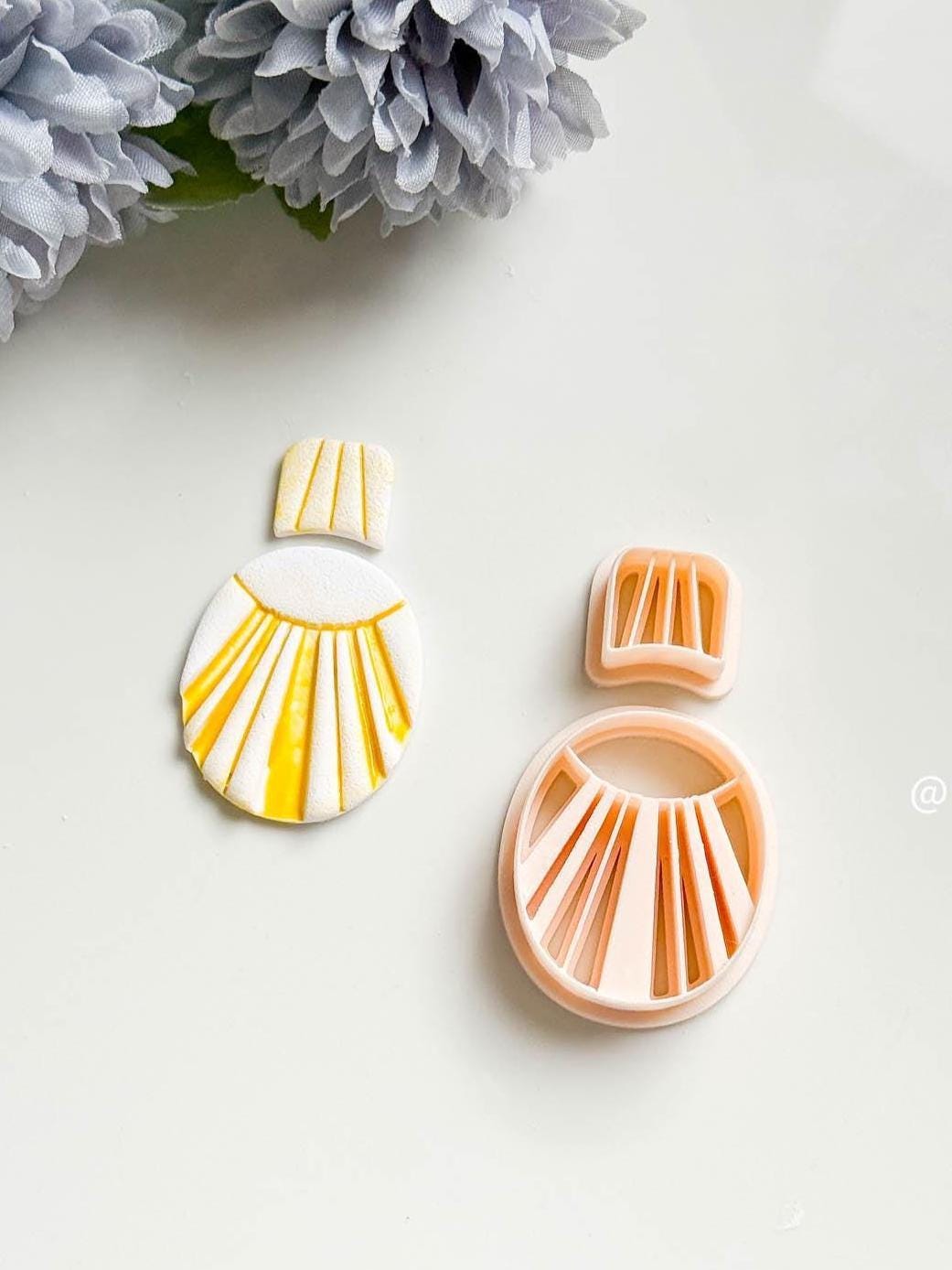 Sunburst Clay Cutter Set Faux Ceramic Art Deco Design