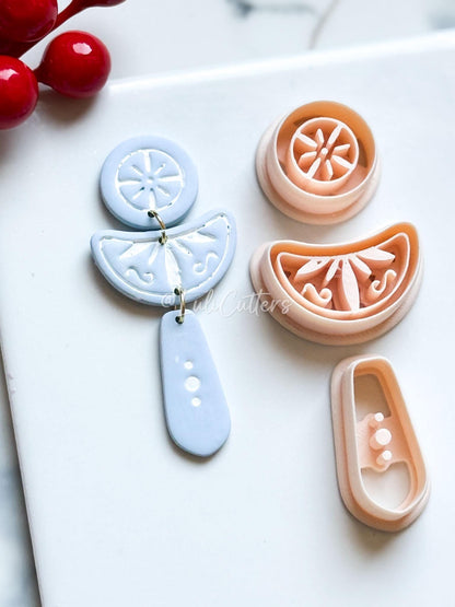 Boho Rosette & Crescent Polymer Clay Cutter Set 3 Piece Earring Drop Shapes