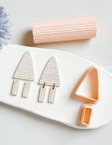 2-Piece Organic Triangle Dangle Cutter Modern Polymer Clay Earring Cutter