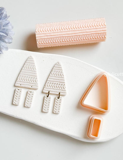 2-Piece Organic Triangle Dangle Cutter Modern Polymer Clay Earring Cutter