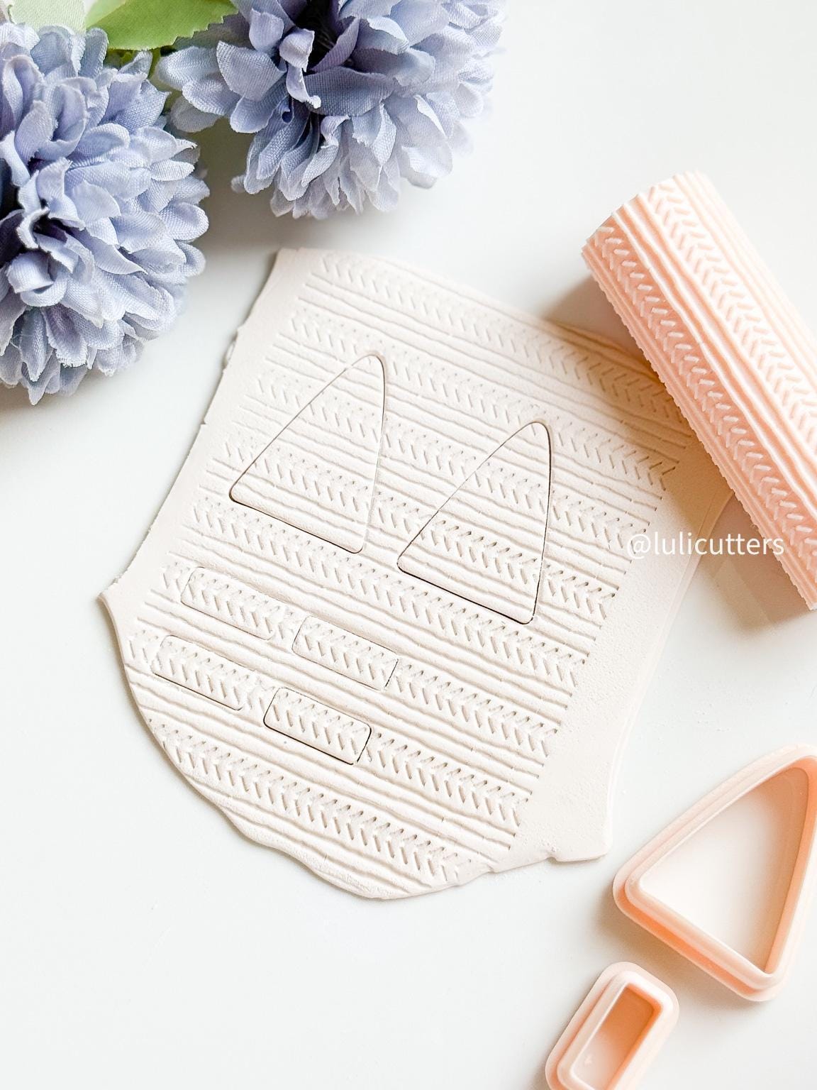 2-Piece Organic Triangle Dangle Cutter Modern Polymer Clay Earring Cutter