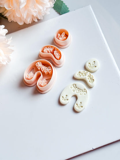 Botanical Arch Polymer Clay Cutter Set: Floral Embossed Earring Molds