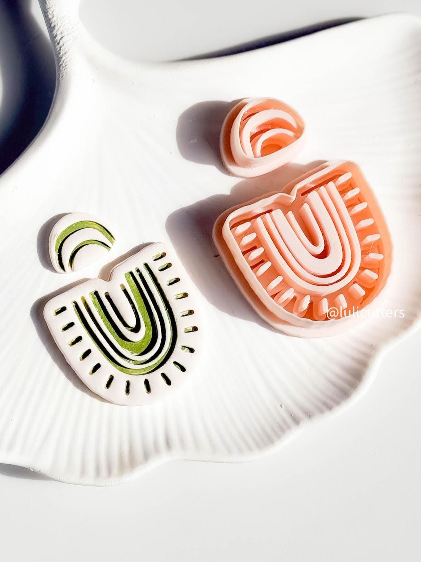 Boho Curve Clay Cutter Set Includes Base + Arch Top for Earrings