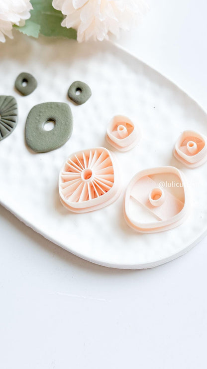 Organic Clay Earring Cutter Set: Plain & Lined DIY Jewelry Making