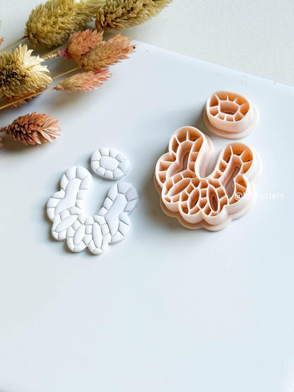 Abstract Layered Lines Clay Earring Cutter Set: Organic Texture