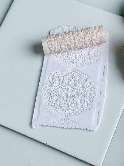 Ornamental Swirl Pattern Polymer Clay Roller Embossing Texture Tool