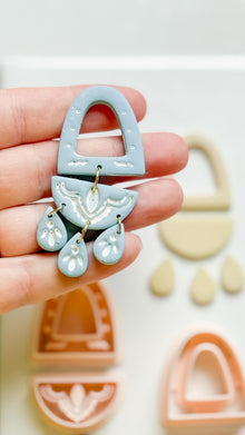 Layered Arch and Drop Clay Cutter Set for Polymer Clay Earrings - Majolica Collection